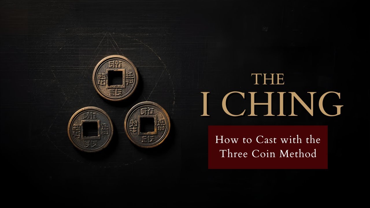 Three traditional Chinese coins beside the title How to Cast with the Three Coin Method